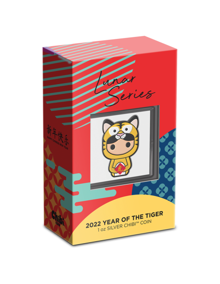 YEAR OF THE TIGER Lunar Series Chibi 1 Oz Silver Coin 2$ Niue 2022 - Coins & More - Niue