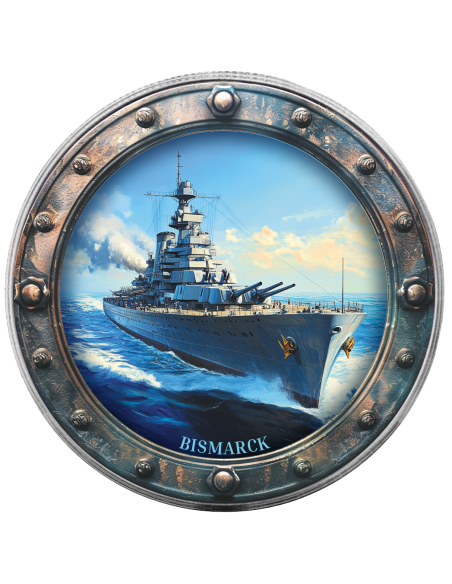 BISMARCK Barcos Famosos 1 Oz Moneda de Plata 1$ USA 2025 - Coins & More - Usa