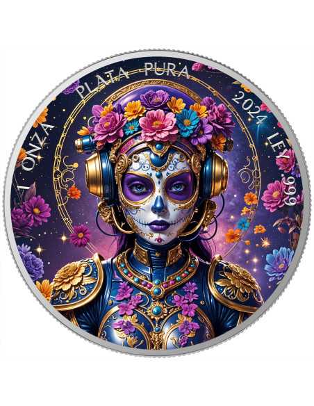 STEAMPUNK Dia De Los Muertos 1 Oz Silbermünze 1 Unze Mexiko 2024 - Coins & More - Mexiko