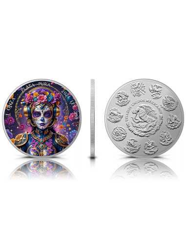 STEAMPUNK Dia De Los Muertos 1 Oz Silbermünze 1 Unze Mexiko 2024 - Coins & More - Mexiko