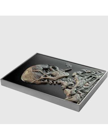 SMOKING SKELETON WITH BURNING CIGARETTE By Vincent Van Gogh Colored 2.5 Oz Silver & 120g Copper Coin 10000 Francs Chad 2024 -...