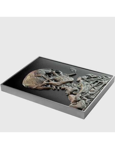 SMOKING SKELETON WITH BURNING CIGARETTE By Vincent Van Gogh Colored 2.5 Oz Silver & 120g Copper Coin 10000 Francs Chad 2024 -...