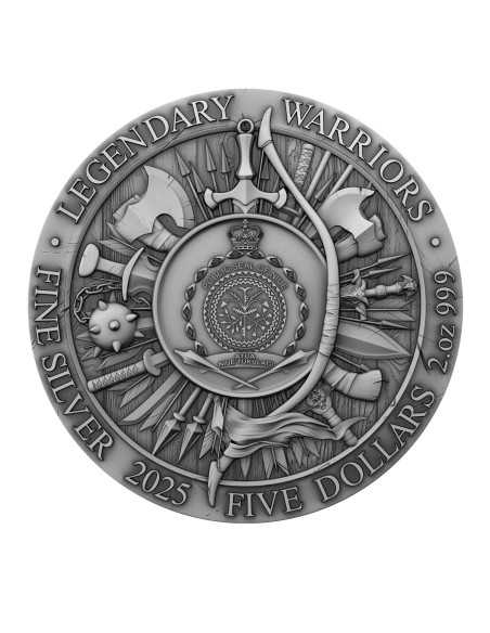 LEONIDAS Legendary Warriors Moneda de Plata de 2 Oz 5$ Niue 2025 - Coins & More - Niue