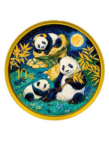 COLORIZED & GOLD GILDED CHINESE PANDA 30g Silver Coin 10 Yuan China 2025 - Coins & More - Chine