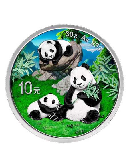 COLORIZED CHINESISCHER PANDA 30g Silbermünze 10 Yuan China 2025 - Coins & More - China