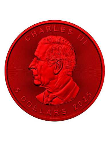 CYBER RED CANADA FLAG Moneda de Plata de 1 Oz 5$ Canadá 2025 - Coins & More - Canada
