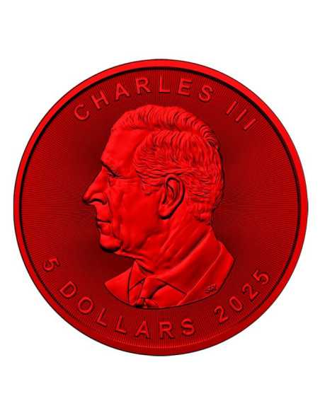 CYBER RED CANADA FLAG Moneda de Plata de 1 Oz 5$ Canadá 2025 - Coins & More - Canada