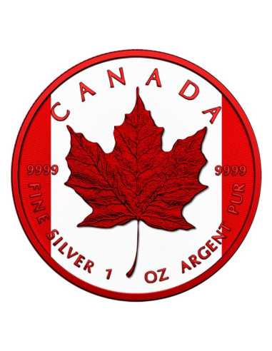CYBER RED CANADA FLAG Moneda de Plata de 1 Oz 5$ Canadá 2025 - Coins & More - Canada