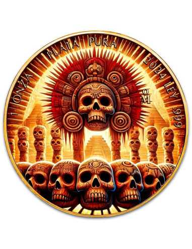 TZOMPANTLI Moneta d'argento dorata da 1 Oz Messico 2024 - Coins & More - Messico
