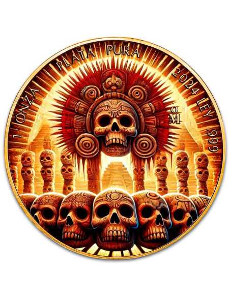 TZOMPANTLI Moneta d'argento dorata da 1 Oz Messico 2024 - Coins & More - Messico