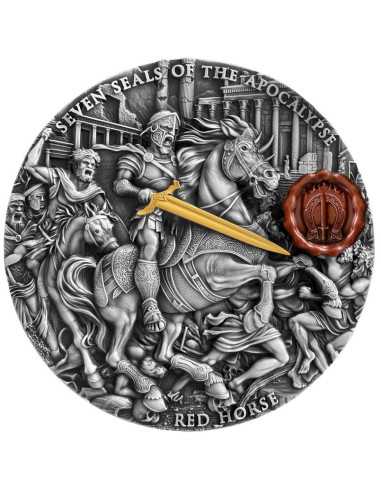 CABALLO ROJO Siete Sellos del Apocalipsis Moneda de Plata de 3 Oz 7$ Niue 2025 - Coins & More - Niue
