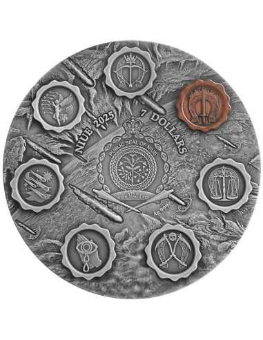 CABALLO ROJO Siete Sellos del Apocalipsis Moneda de Plata de 3 Oz 7$ Niue 2025 - Coins & More - Niue