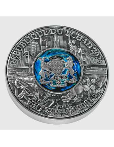 THE CLASH OF THE ERAS 2 Oz Silver 11.5 Oz Copper Coin 10000 Francs Chad 2025 - Coins & More - Tchad