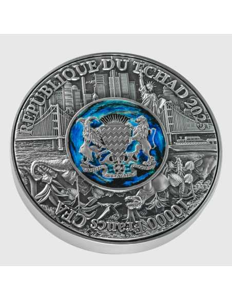 THE CLASH OF THE ERAS 2 Oz Silver 11.5 Oz Copper Coin 10000 Francs Chad 2025 - Coins & More - Tchad
