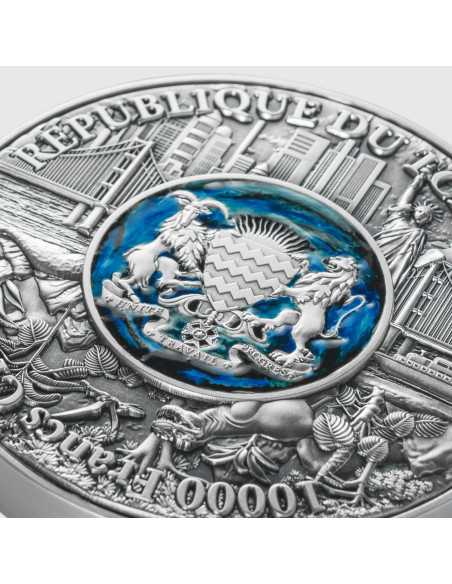 THE CLASH OF THE ERAS 2 Oz Silver 11.5 Oz Copper Coin 10000 Francs Chad 2025 - Coins & More - Tchad