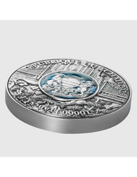 THE CLASH OF THE ERAS 2 Oz Silver 11.5 Oz Copper Coin 10000 Francs Chad 2025 - Coins & More - Tchad