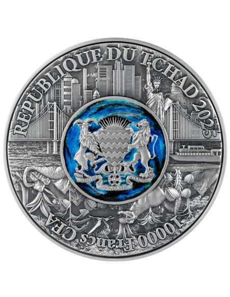 DER KAMPF DER ERASEN 2 Oz Silber 11,5 Oz Kupfermünze 10000 Francs Tschad 2025 - Coins & More - Tschad