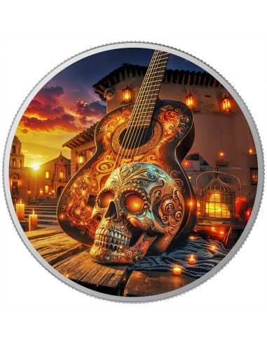 MORNING Dia De Los Muertos Guitarist Collection 1 Oz Silver coin 1 Onza Mexico 2024 - Coins & More - Mexique
