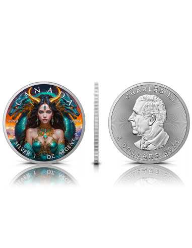 LADY DRAGONESS 1 Oz Silver Coin 5$ Canada 2025 - Coins & More - Canada