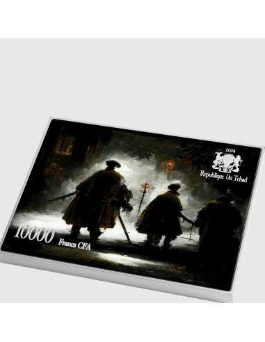 THE NIGHT WATCH von Rembrandt Farbige 2,5 Oz Silber & 120g Kupfermünze 10000 Francs Chad 2024 - Coins & More - Tschad