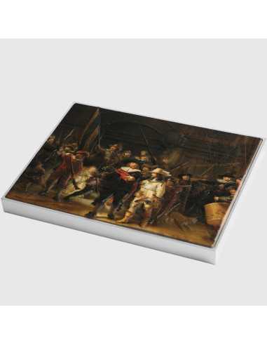 THE NIGHT WATCH von Rembrandt Farbige 2,5 Oz Silber & 120g Kupfermünze 10000 Francs Chad 2024 - Coins & More - Tschad