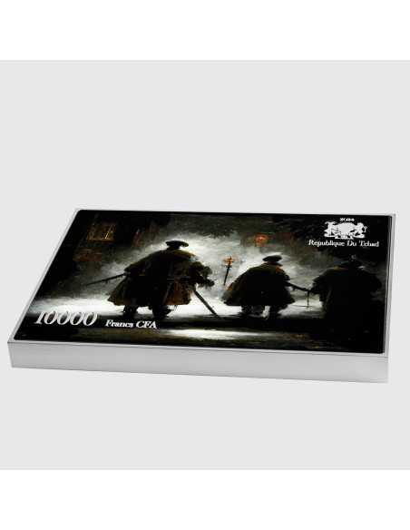 THE NIGHT WATCH von Rembrandt Farbige 2,5 Oz Silber & 120g Kupfermünze 10000 Francs Chad 2024 - Coins & More - Tschad