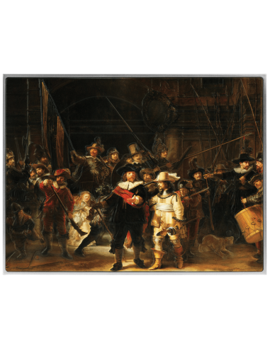 THE NIGHT WATCH von Rembrandt Farbige 2,5 Oz Silber & 120g Kupfermünze 10000 Francs Chad 2024 - Coins & More - Tschad