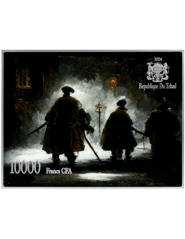 THE NIGHT WATCH von Rembrandt Farbige 2,5 Oz Silber & 120g Kupfermünze 10000 Francs Chad 2024 - Coins & More - Tschad