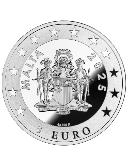 VENUS UND KUPIDE SCHWIMMEN AUF DOLPHINEN Maiolica 1 Oz Silbermünze 5€ Euro Malta 2025 - Coins & More - Europa