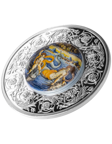 VENUS Y CUPIDO NADANDO SOBRE DELFINES Maiolica 1 Oz Moneda de Plata 5€ Euro Malta 2025 - Coins & More - Europa