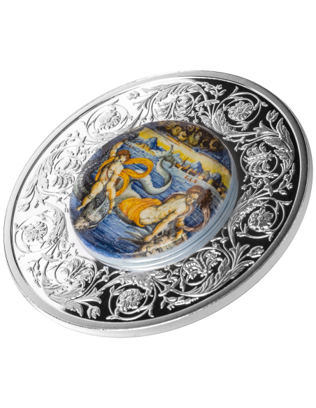 VENUS Y CUPIDO NADANDO SOBRE DELFINES Maiolica 1 Oz Moneda de Plata 5€ Euro Malta 2025 - Coins & More - Europa
