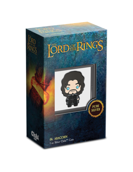 ARAGORN - LORD OF THE RINGS Chibi 1 Oz Silver Coin 2$ Dollars Niue 2021