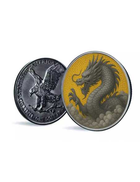 DRAGON OF ORDER American Eagle 1 Oz Silver Coin 1$ USA 2025 - Coins & More - Usa