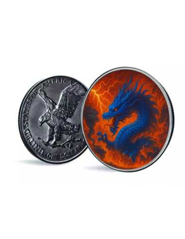 DRAGON OF CHAOS American Eagle 1 Oz Silver Coin 1$ USA 20254 - Coins & More - Usa