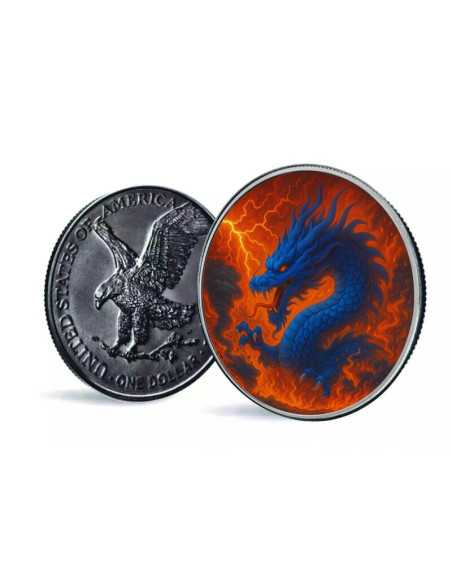 DRAGON OF CHAOS American Eagle 1 Oz Silver Coin 1$ USA 20254 - Coins & More - Usa