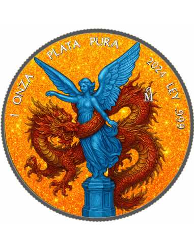 CHINESE RED DRAGON 1 Oz Silver Coin 1 Onza Libertad Mexico 2024 - Coins & More - Mexiko
