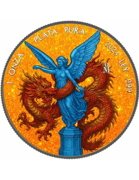 CHINESE RED DRAGON 1 Oz Silver Coin 1 Onza Libertad Mexico 2024 - Coins & More - Mexiko