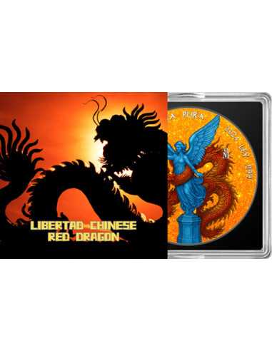 CHINESE RED DRAGON 1 Oz Silver Coin 1 Onza Libertad Mexico 2024 - Coins & More - Mexiko