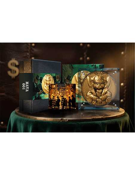 GOLD GILDED MEOW MAFIA 2 Oz Silver 11.5 Oz Copper Coin 2000 Francs Cameroon 2025 - Coins & More - Camerun