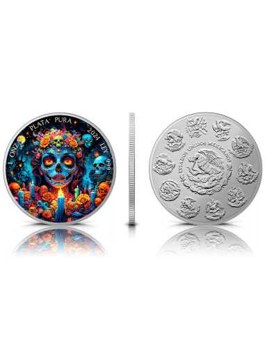 NIGHTMARE Dia De Los Muertos 1 Oz Silver coin 1 Ounce Mexico 2024 - Coins & More - Mexico