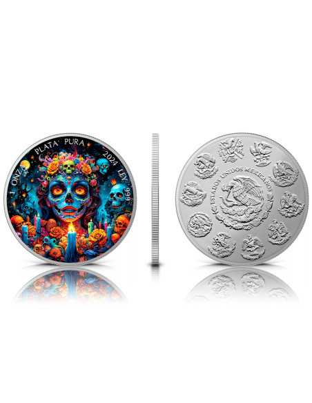 NIGHTMARE Dia De Los Muertos 1 Oz Silver coin 1 Ounce Mexico 2024 - Coins & More - Mexico