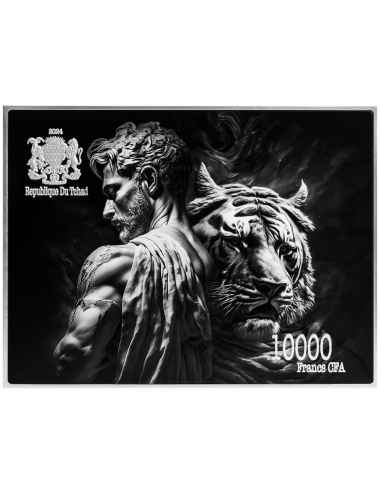 THE TIGER HUNT By Peter Paul Rubens Colored 2.5 Oz Silver & 120g Copper Coin 10000 Francs Chad 2024 - Coins & More - Tchad