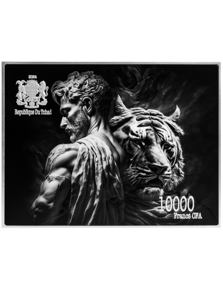 THE TIGER HUNT By Peter Paul Rubens Colored 2.5 Oz Silver & 120g Copper Coin 10000 Francs Chad 2024 - Coins & More - Tchad