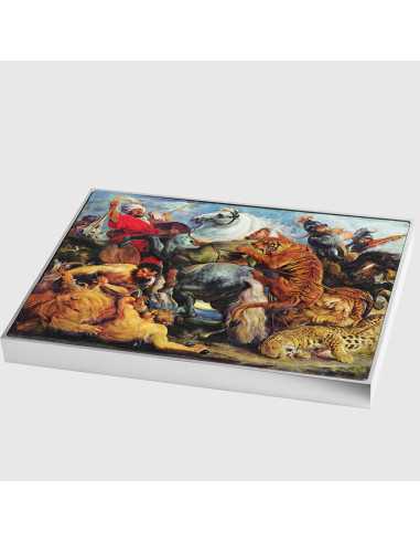 THE TIGER HUNT By Peter Paul Rubens Colored 2.5 Oz Silver & 120g Copper Coin 10000 Francs Chad 2024 - Coins & More - Tchad