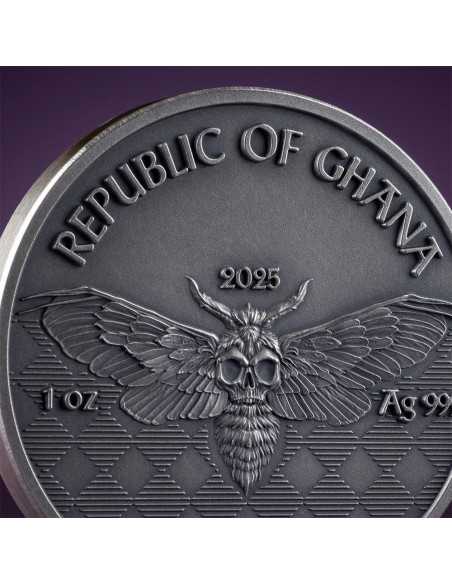 PIRATE Memento Mori 1 Oz Silver Coin 5 Cedis Ghana 2025 - Coins & More - Ghana