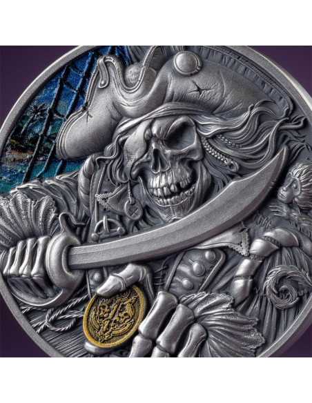 PIRATE Memento Mori 1 Oz Silver Coin 5 Cedis Ghana 2025 - Coins & More - Ghana