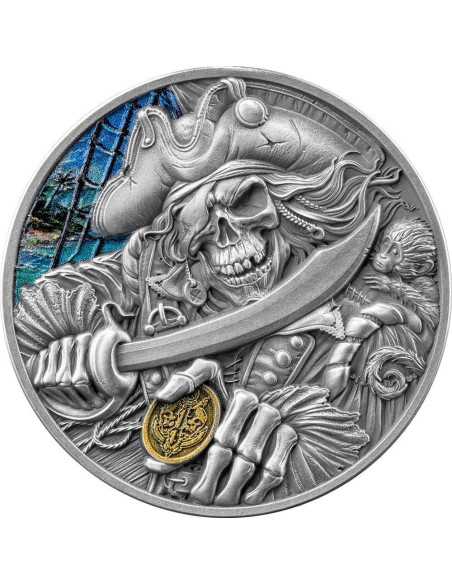 PIRATE Memento Mori 1 Oz Silver Coin 5 Cedis Ghana 2025 - Coins & More - Ghana