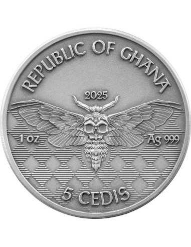 PIRATE Memento Mori 1 Oz Silver Coin 5 Cedis Ghana 2025 - Coins & More - Ghana