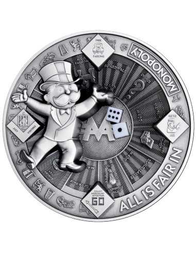 MONOPOLY Multiple Layer 10 Oz Silver Coin 10$ Samoa 2025 - Coins & More - Samoa