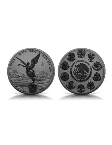 LIBERTAD Ruthenium & Black Platinum 1 Oz Silver Coin Mexico 2024 - Coins & More - Mexique